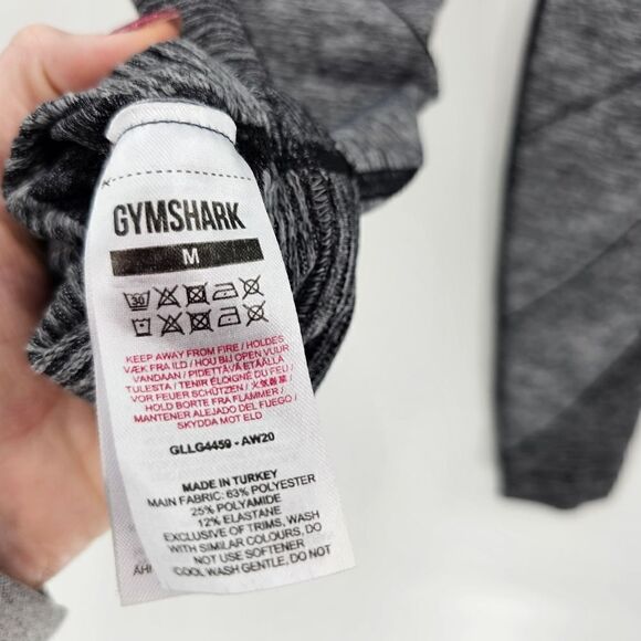 Gymshark hyper amplify heathered black gray leggings medium booty contour - Picture 3 of 4